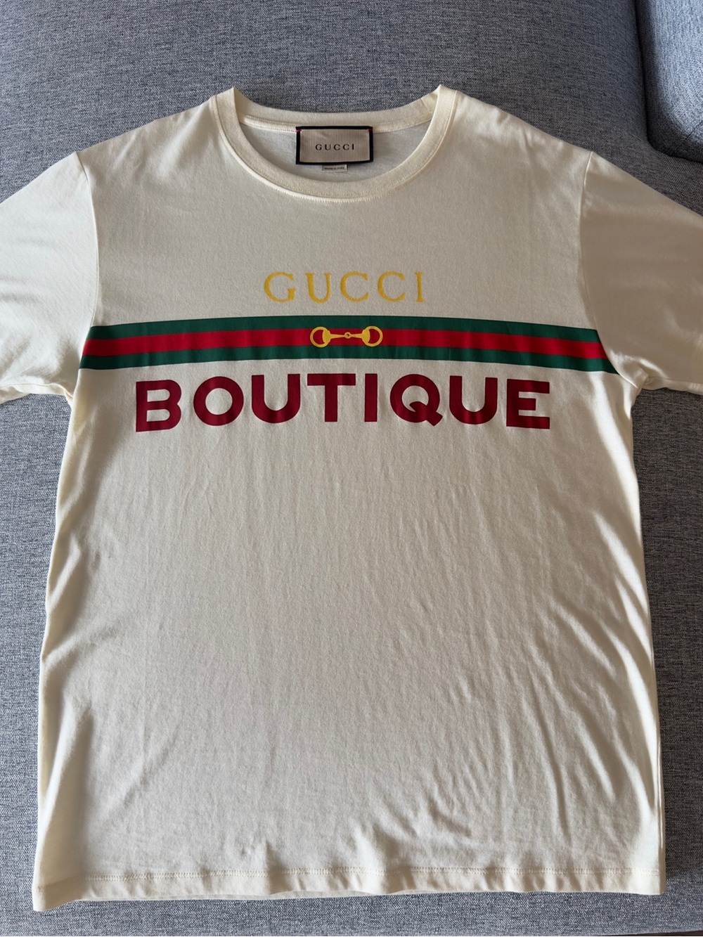Gucci Oversized Cotton Jersey & Silk T-Shirt with Houndstooth Design | Small
